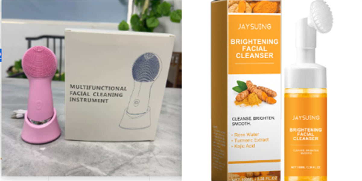 Silicone Electric Facial Cleansing Brush with Heat