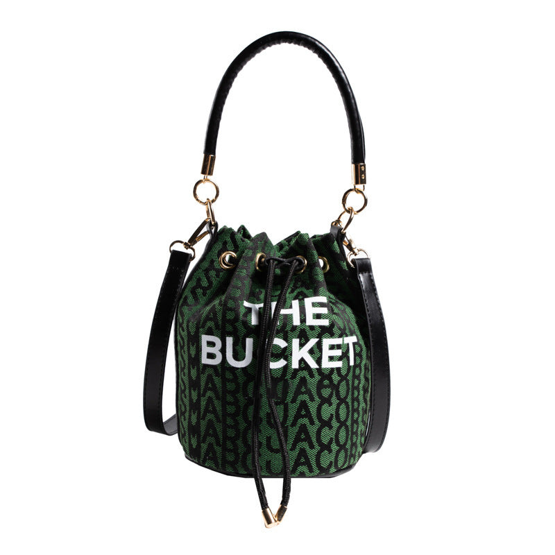 Fashion Alphabet Bucket Bag Retro Portable Messenger Bag