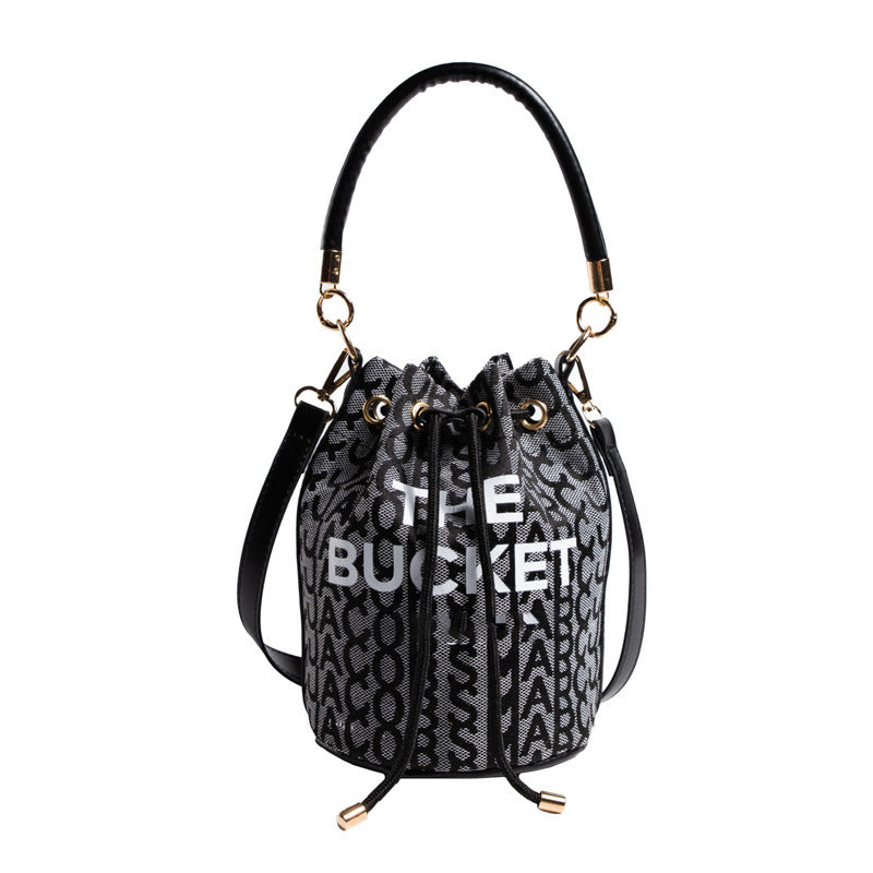 Fashion Alphabet Bucket Bag Retro Portable Messenger Bag