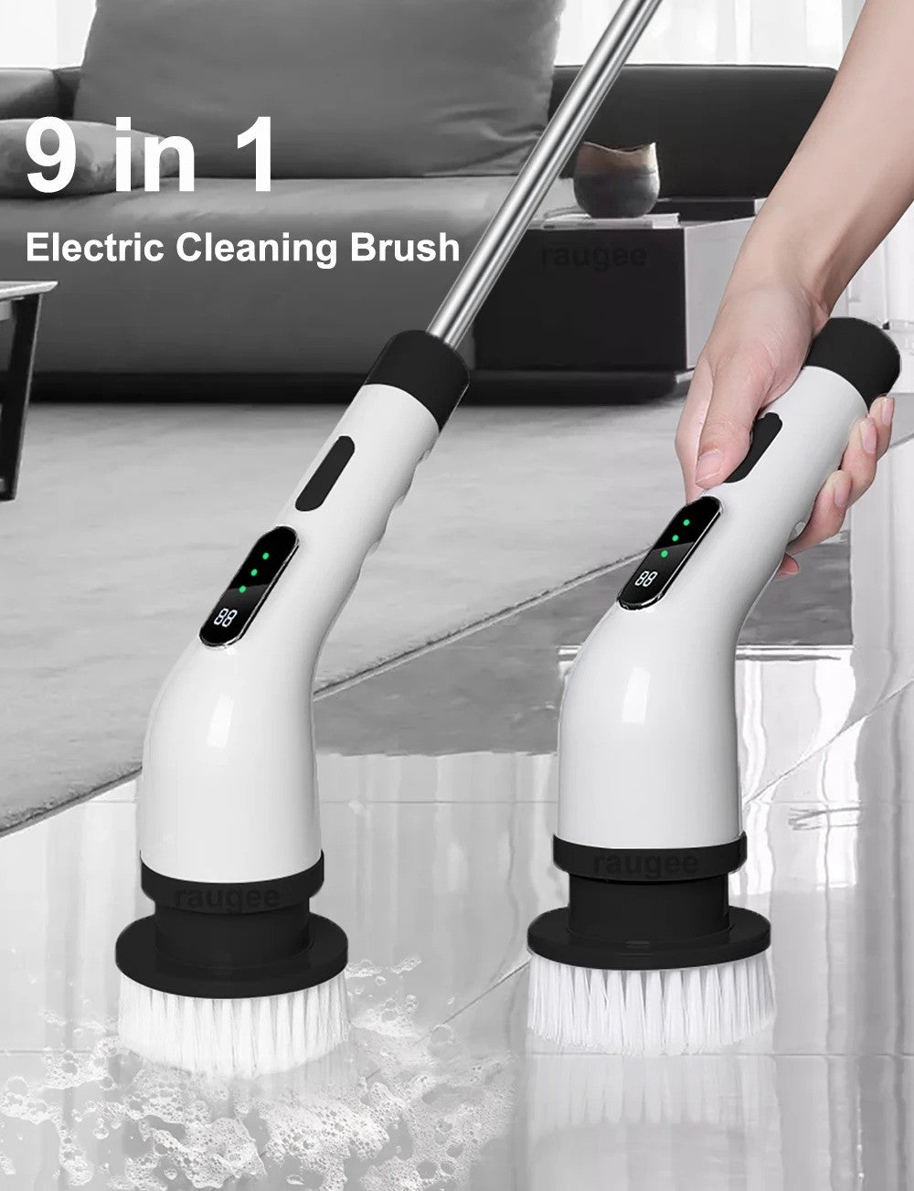 Electric Spin Scrubber Cordless Cleaning Brush Bathroom Rotating Scrubber