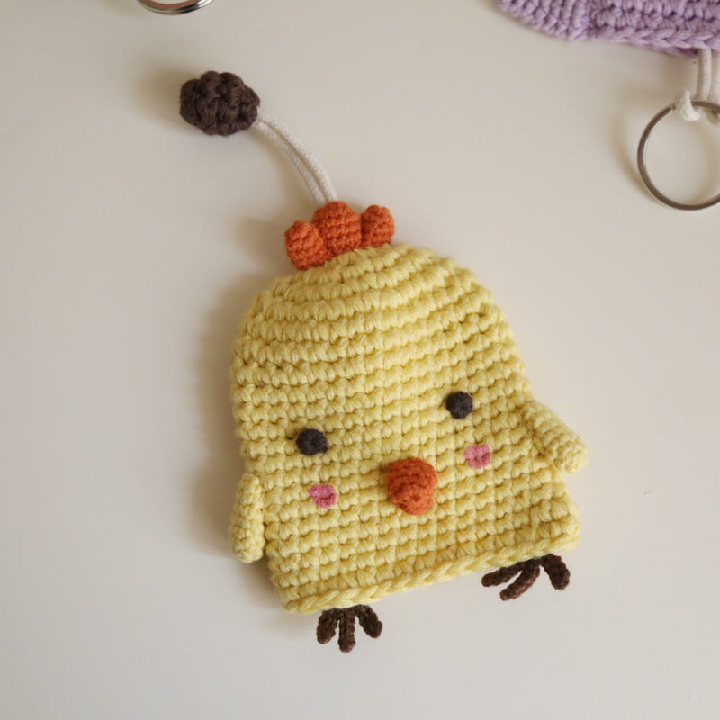 Cartoon Cute Knitted Key Bag Handwoven Protective Cover