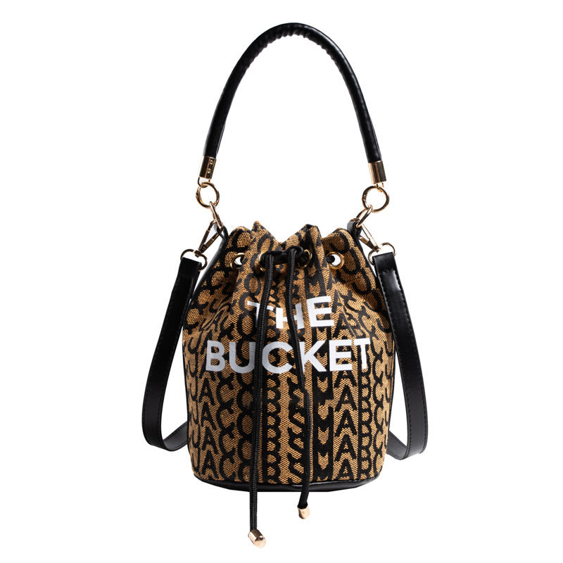 Fashion Alphabet Bucket Bag Retro Portable Messenger Bag
