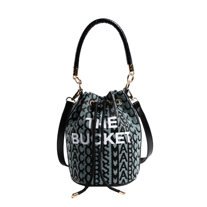 Fashion Alphabet Bucket Bag Retro Portable Messenger Bag