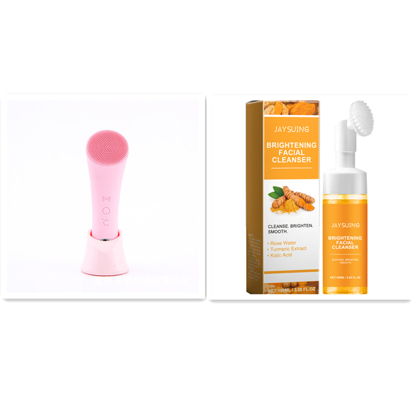 Silicone Electric Facial Cleansing Brush with Heat