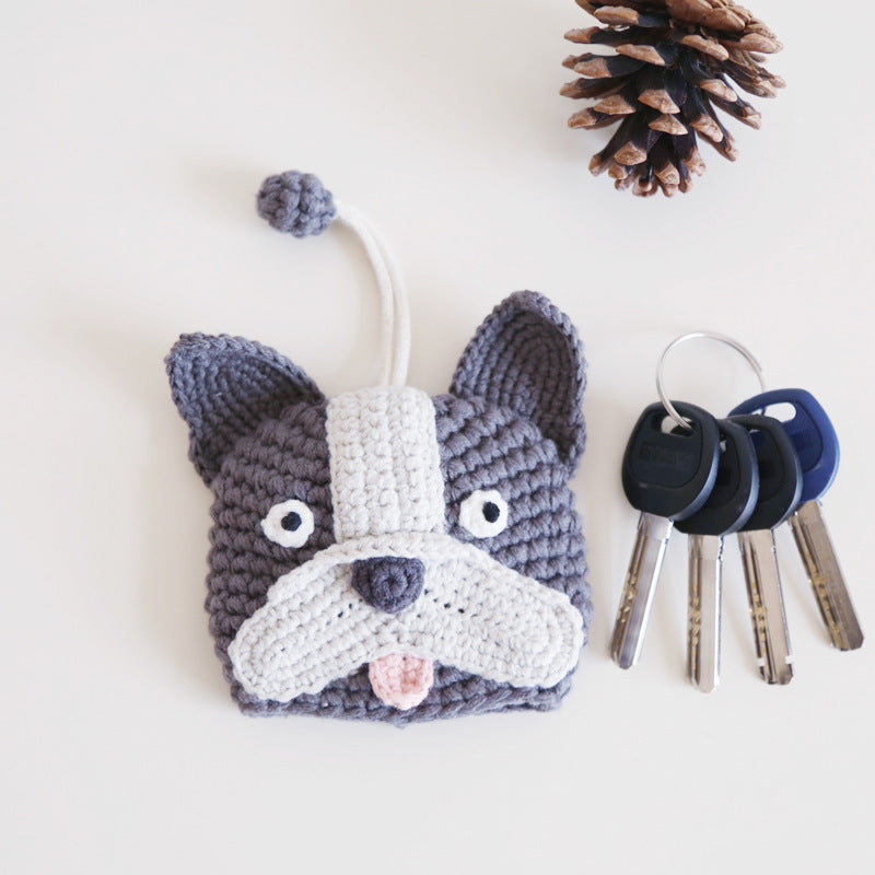Cartoon Cute Knitted Key Bag Handwoven Protective Cover