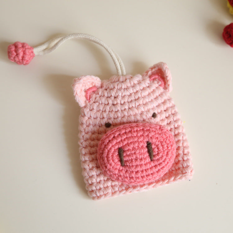 Cartoon Cute Knitted Key Bag Handwoven Protective Cover