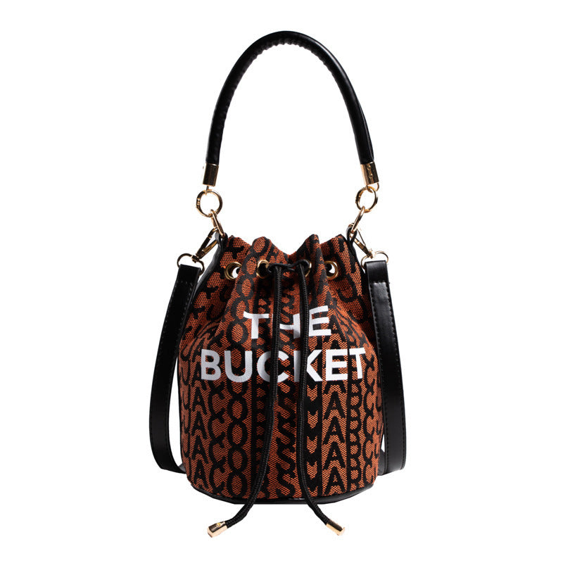 Fashion Alphabet Bucket Bag Retro Portable Messenger Bag