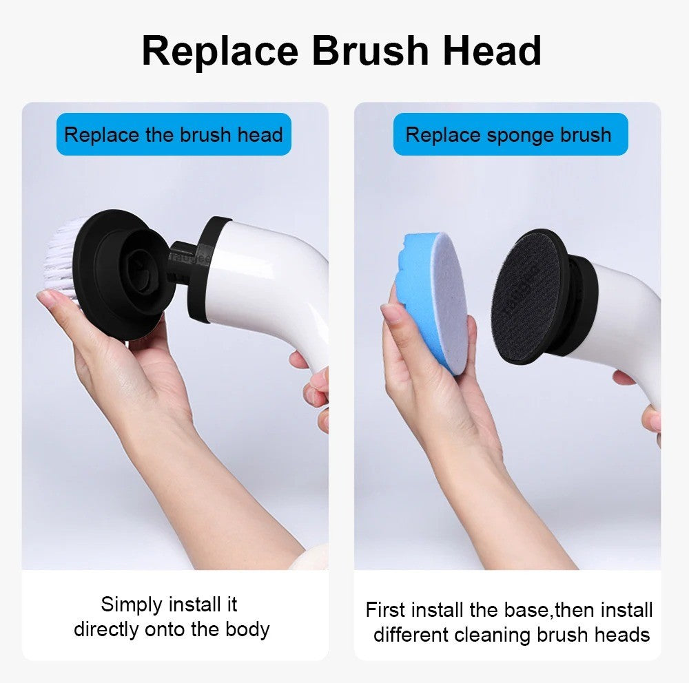 Electric Spin Scrubber Cordless Cleaning Brush Bathroom Rotating Scrubber
