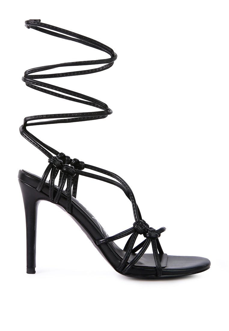 Trixy Knot Lace Up High Heel Sandal-5