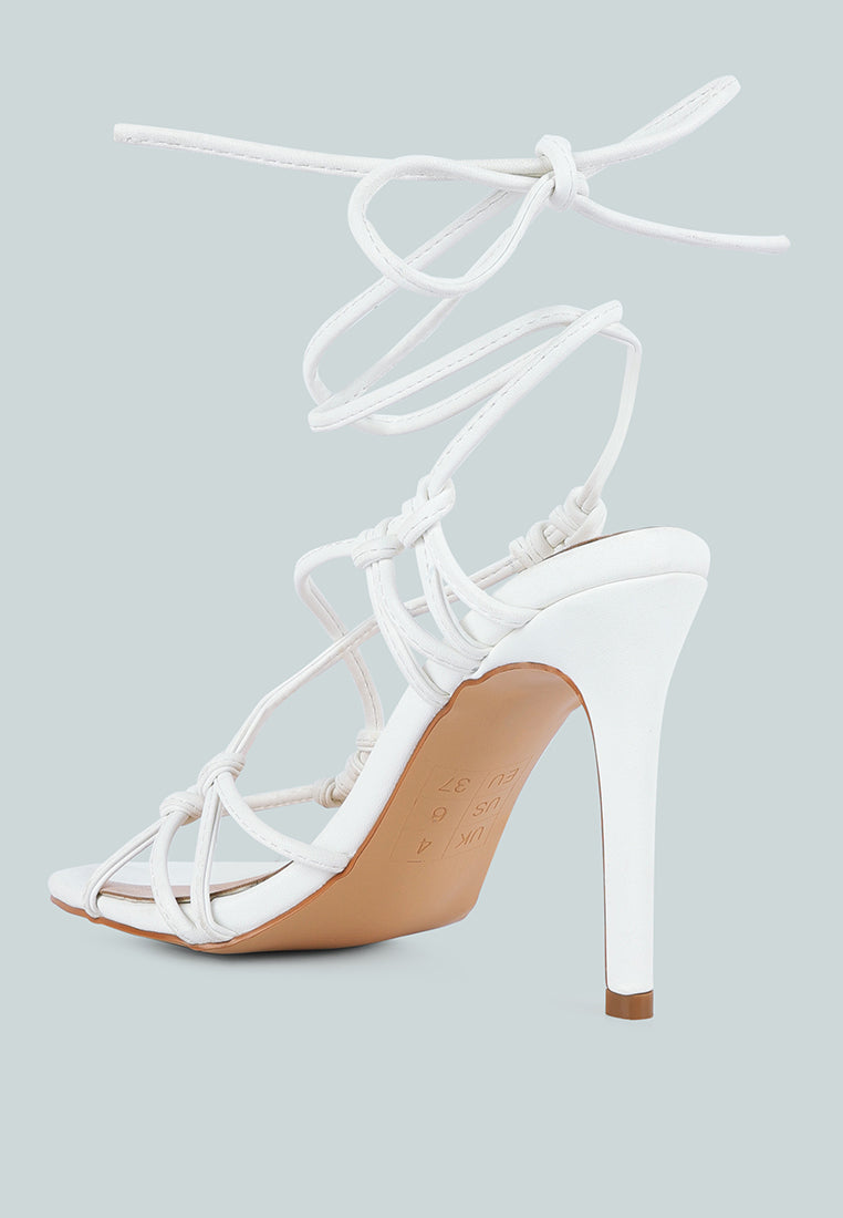 Trixy Knot Lace Up High Heel Sandal-2