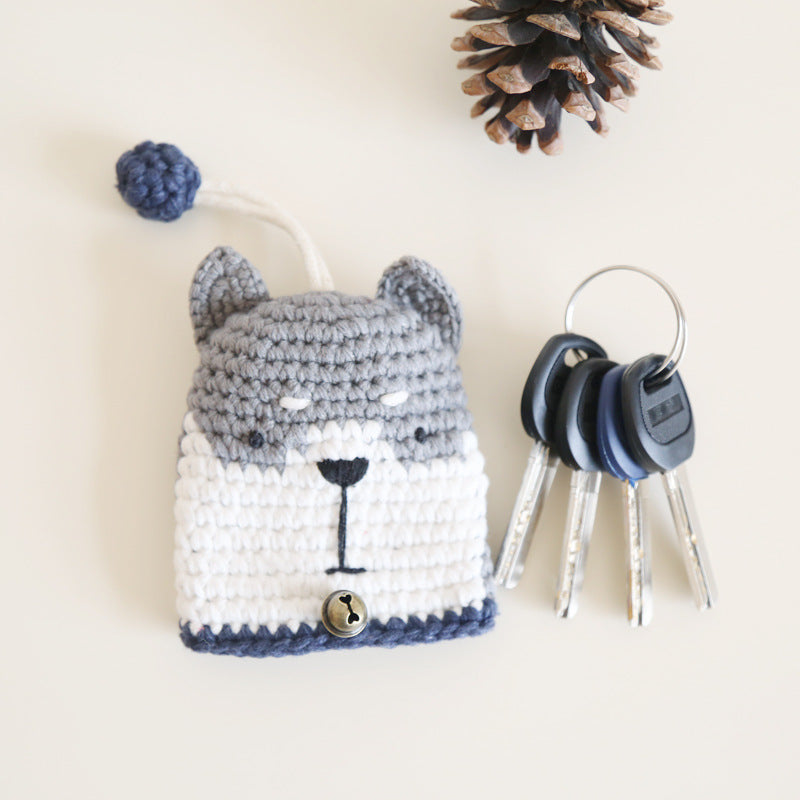 Cartoon Cute Knitted Key Bag Handwoven Protective Cover