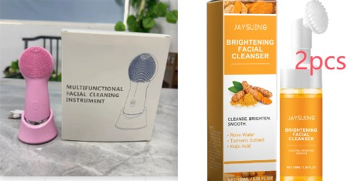 Silicone Electric Facial Cleansing Brush with Heat