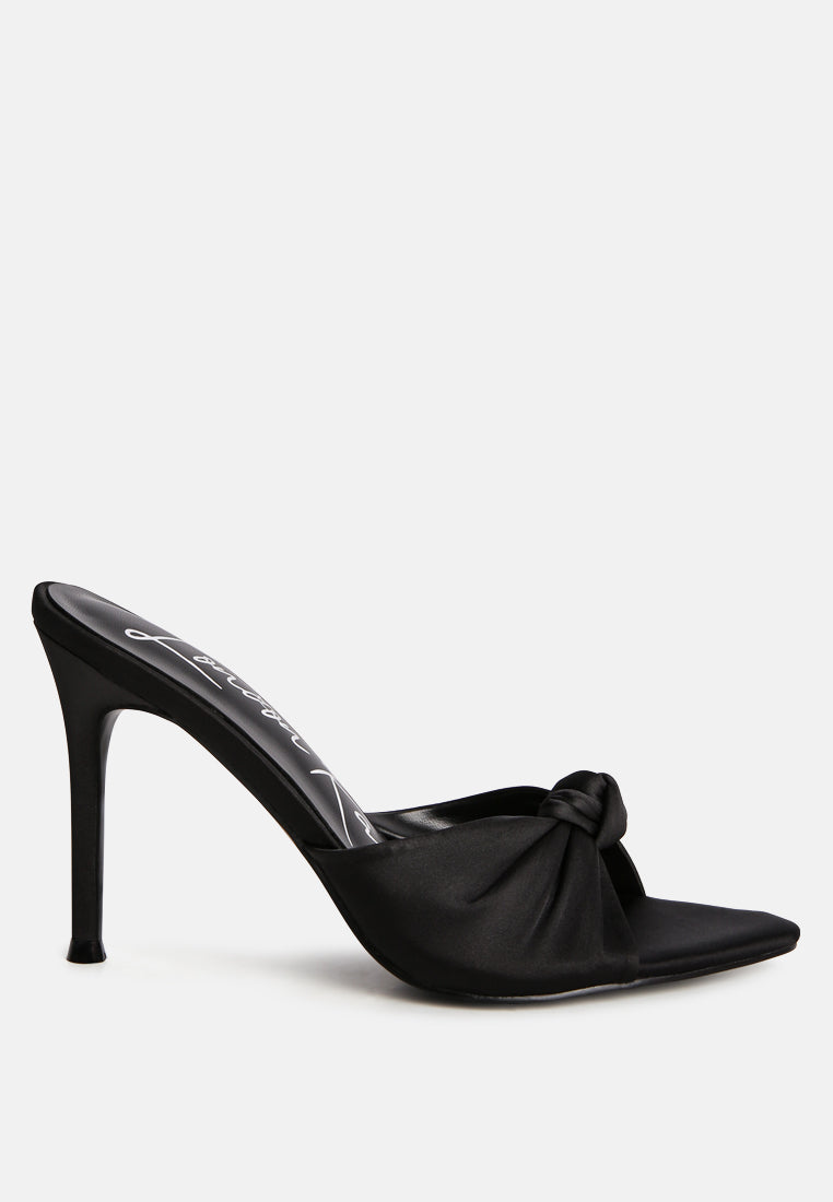 First Crush Satin Knot High Heeled Sandals-6