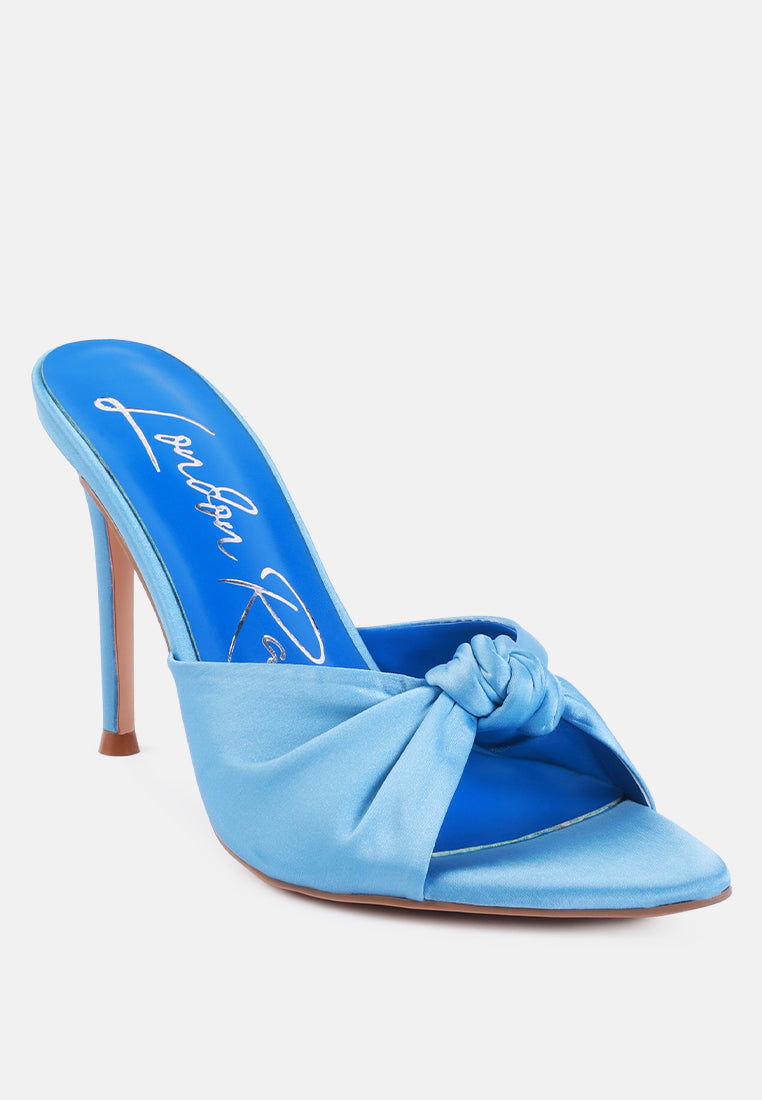 First Crush Satin Knot High Heeled Sandals-1