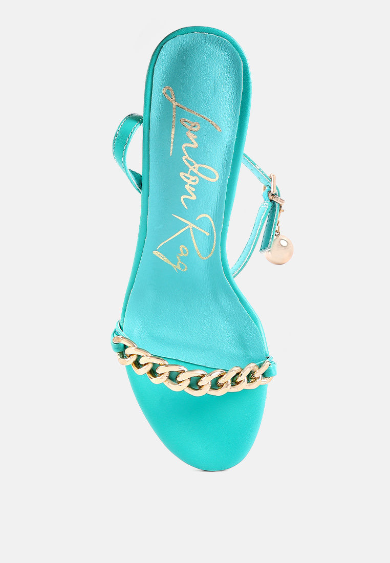Mooning Metal Chain Strap Stiletto Sandals-4