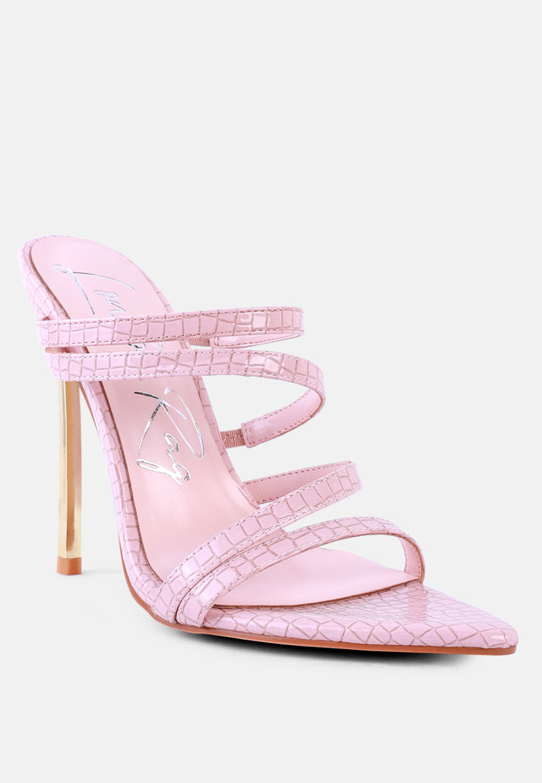 New Affair Croc Strappy High Heel Sandals-2