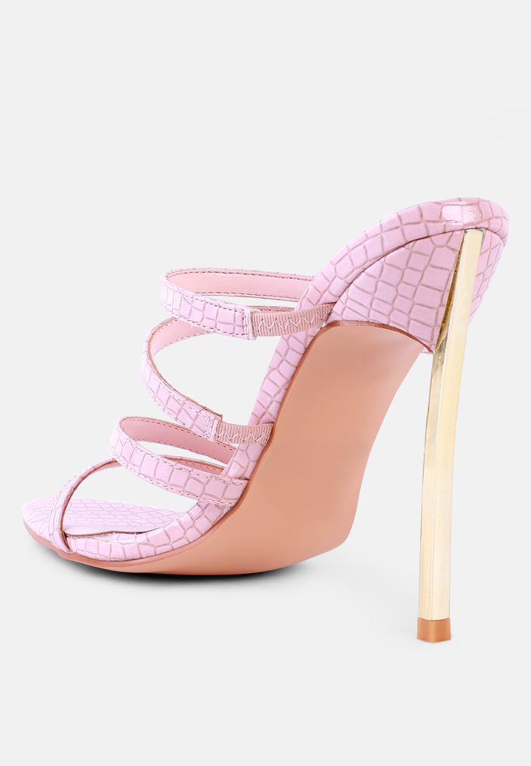 New Affair Croc Strappy High Heel Sandals-3