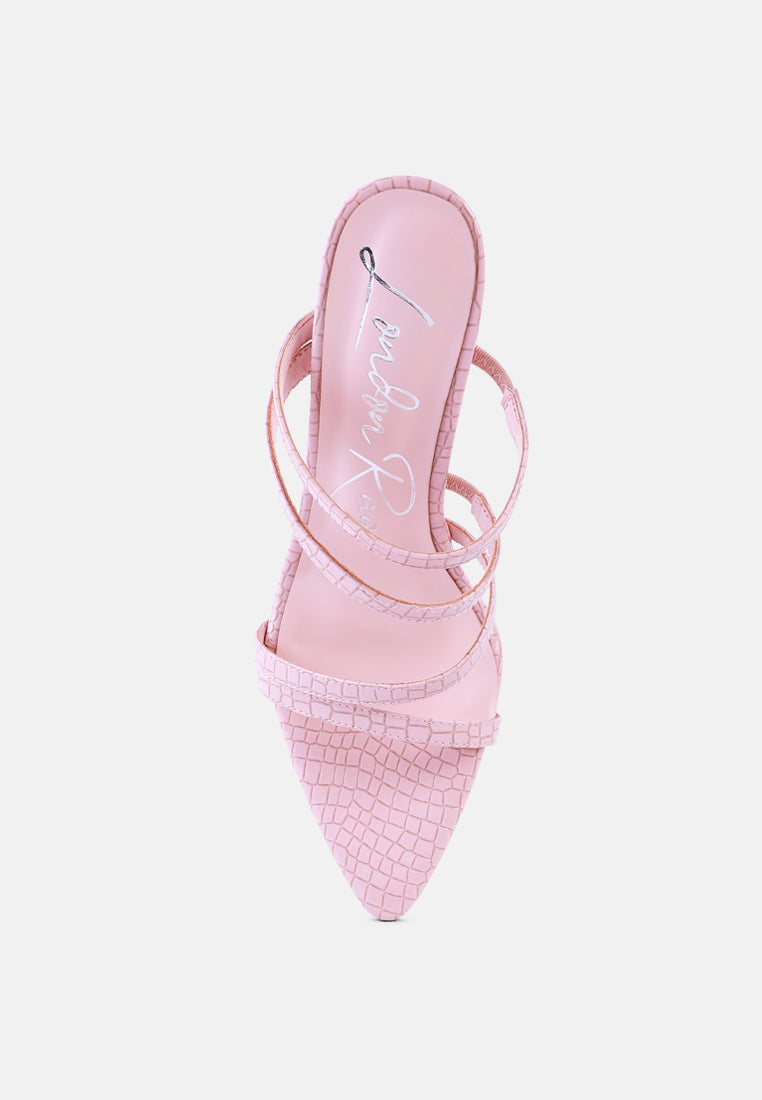 New Affair Croc Strappy High Heel Sandals-4
